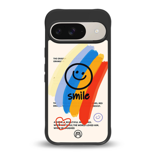 smile colourful back phone cover | glass case for google pixel 9
