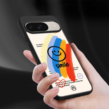 smile colourful back phone cover | glass case for google pixel 9