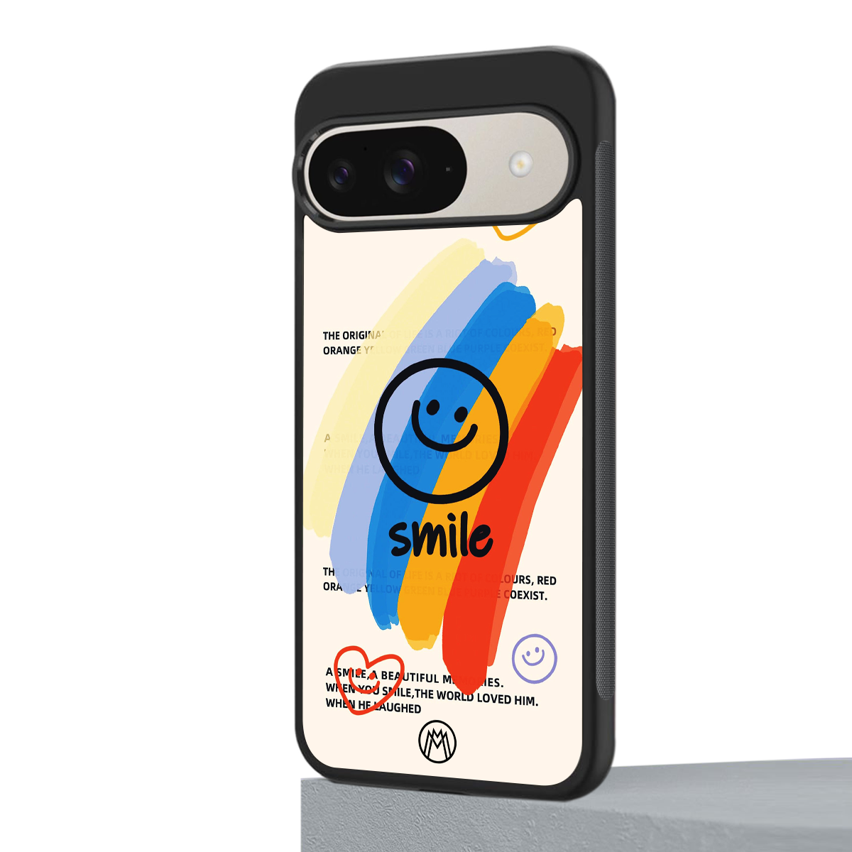 smile colourful back phone cover | glass case for google pixel 9