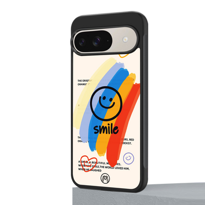 smile colourful back phone cover | glass case for google pixel 9