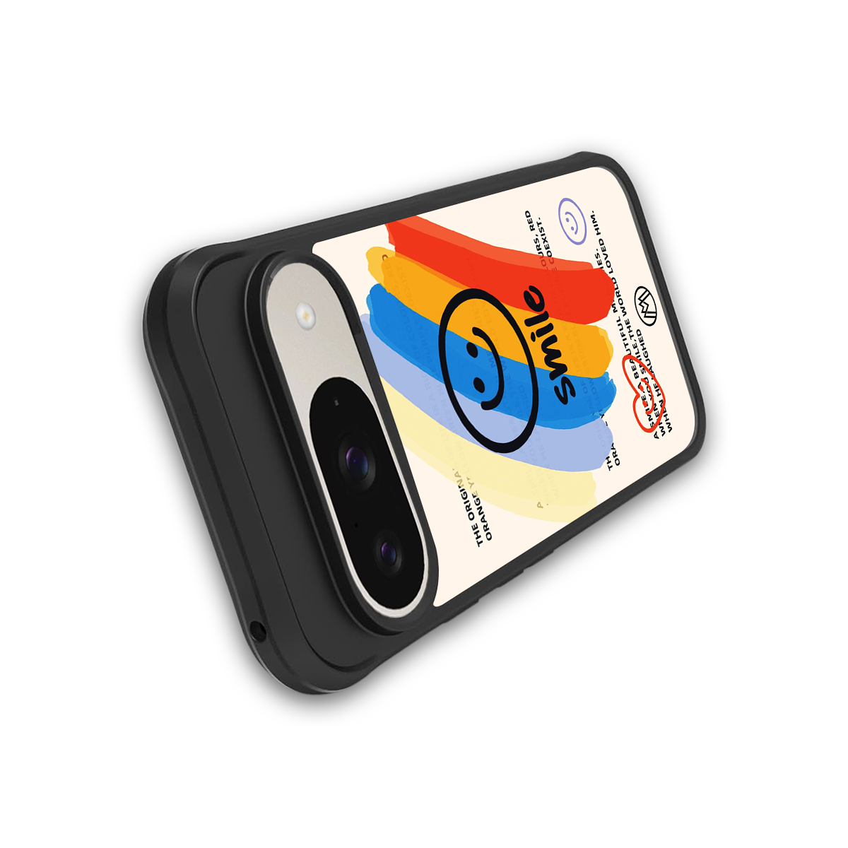 smile colourful back phone cover | glass case for google pixel 9