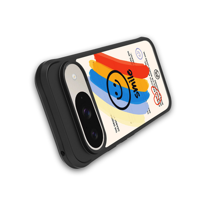 smile colourful back phone cover | glass case for google pixel 9
