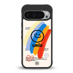 smile colourful back phone cover | glass case for google pixel 9 pro