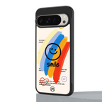 smile colourful back phone cover | glass case for google pixel 9 pro