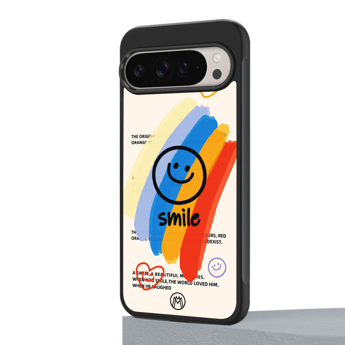 smile colourful back phone cover | glass case for google pixel 9 pro