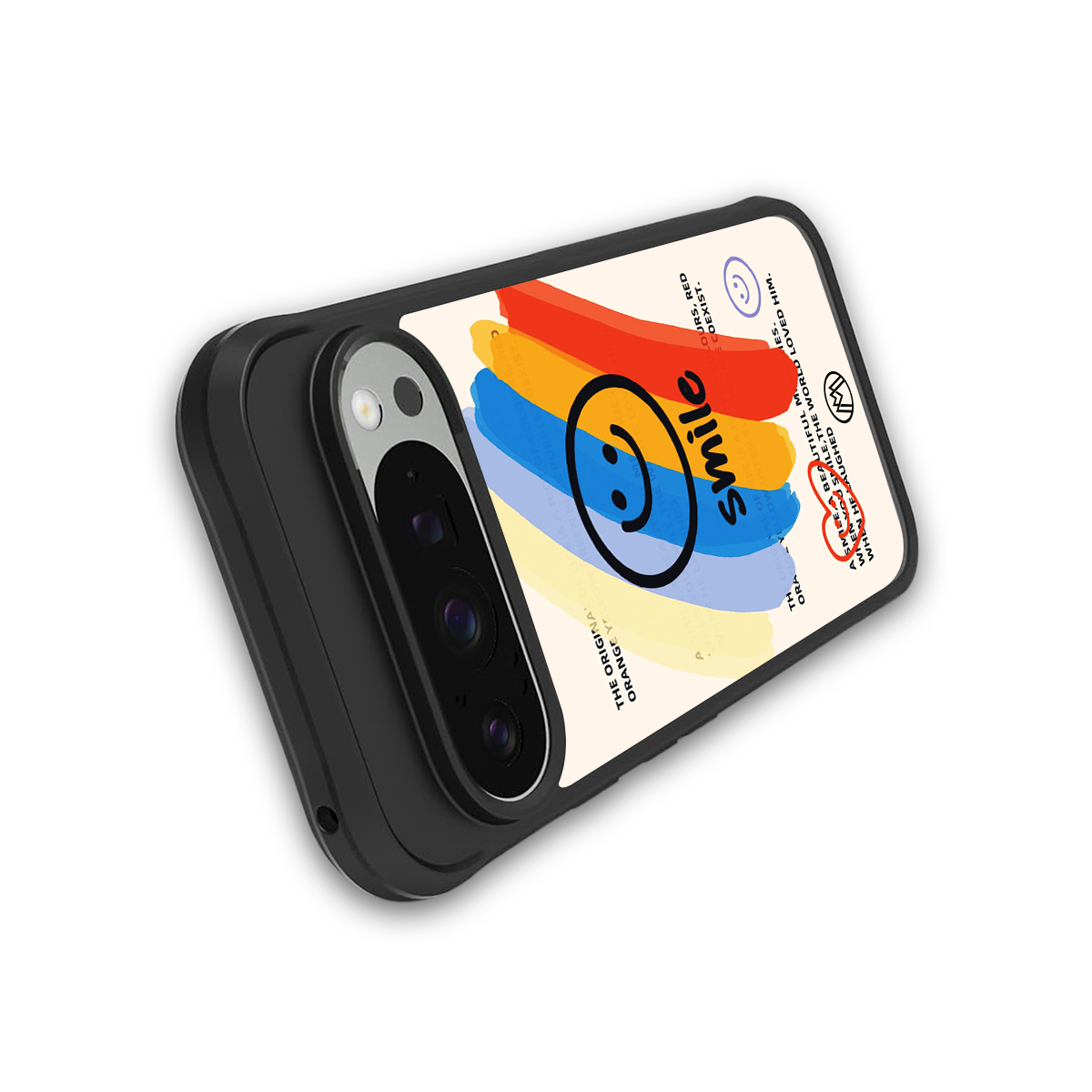 smile colourful back phone cover | glass case for google pixel 9 pro