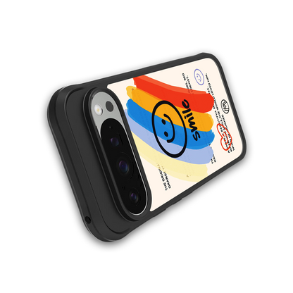 smile colourful back phone cover | glass case for google pixel 9 pro xl