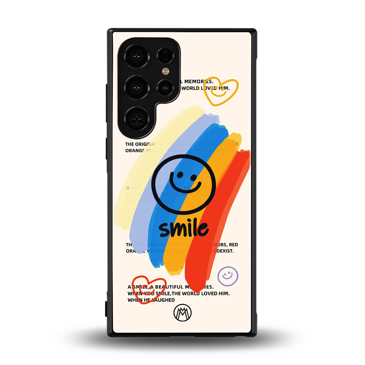 smile colourful back phone cover | glass case for samsung galaxy s23 ultra