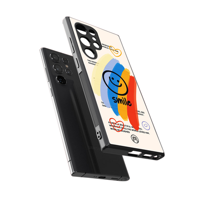 smile colourful back phone cover | glass case for samsung galaxy s24 ultra