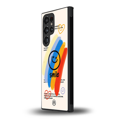 smile colourful back phone cover | glass case for samsung galaxy s24 ultra