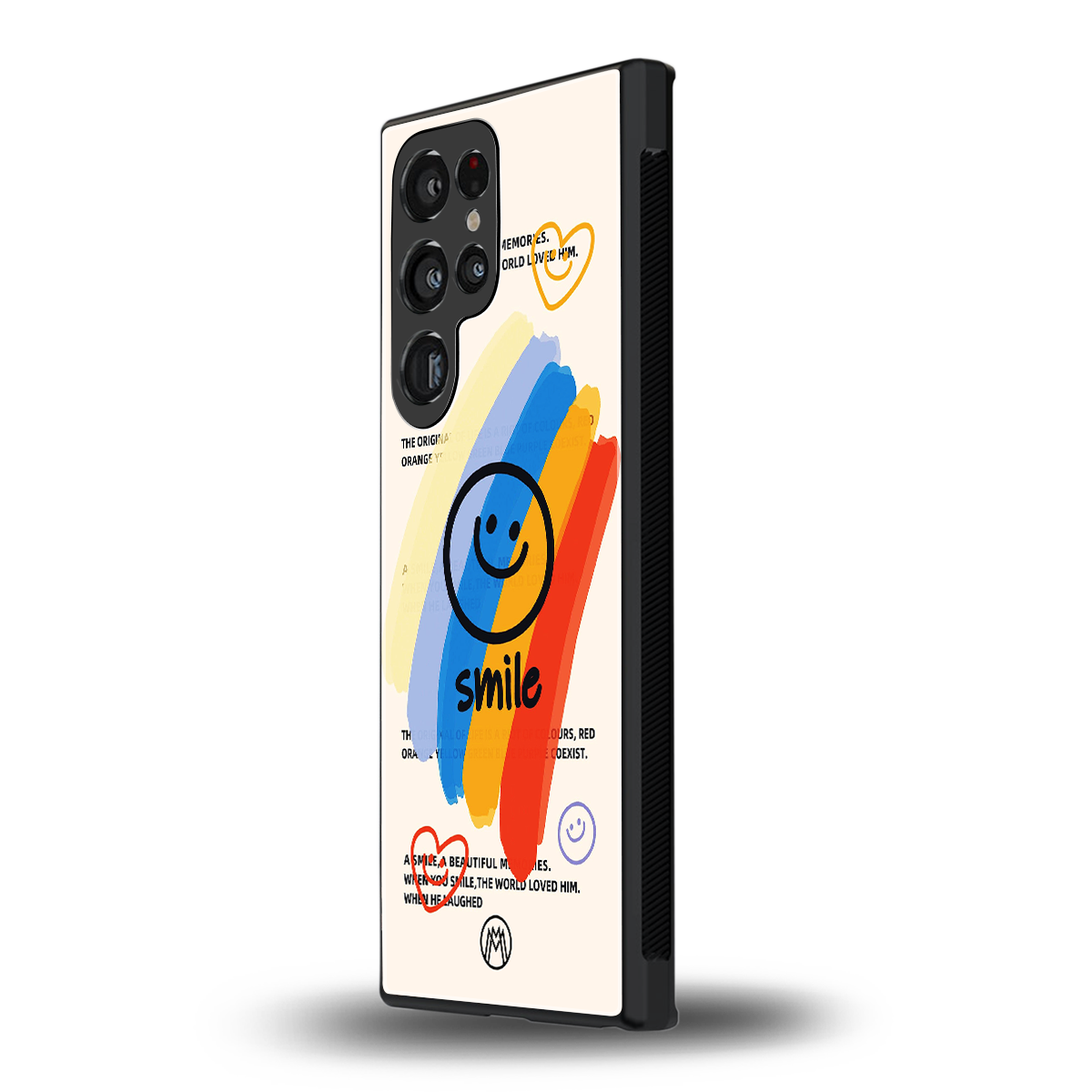 smile colourful back phone cover | glass case for samsung galaxy s23 ultra