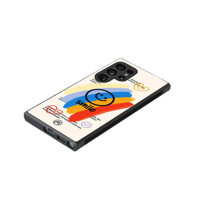 smile colourful back phone cover | glass case for samsung galaxy s24 ultra