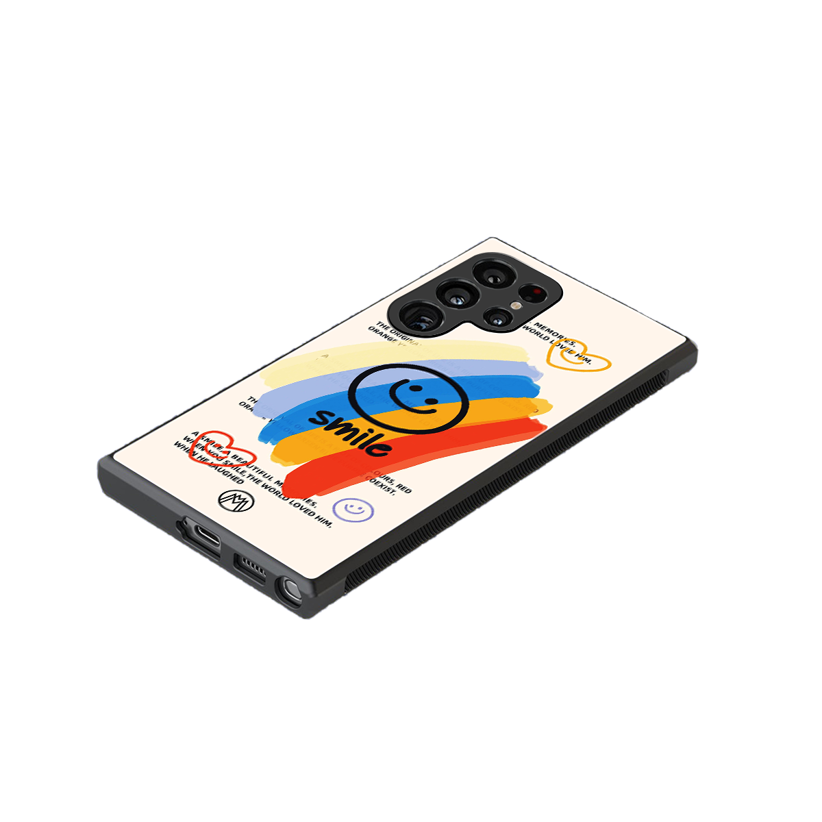 smile colourful back phone cover | glass case for samsung galaxy s23 ultra