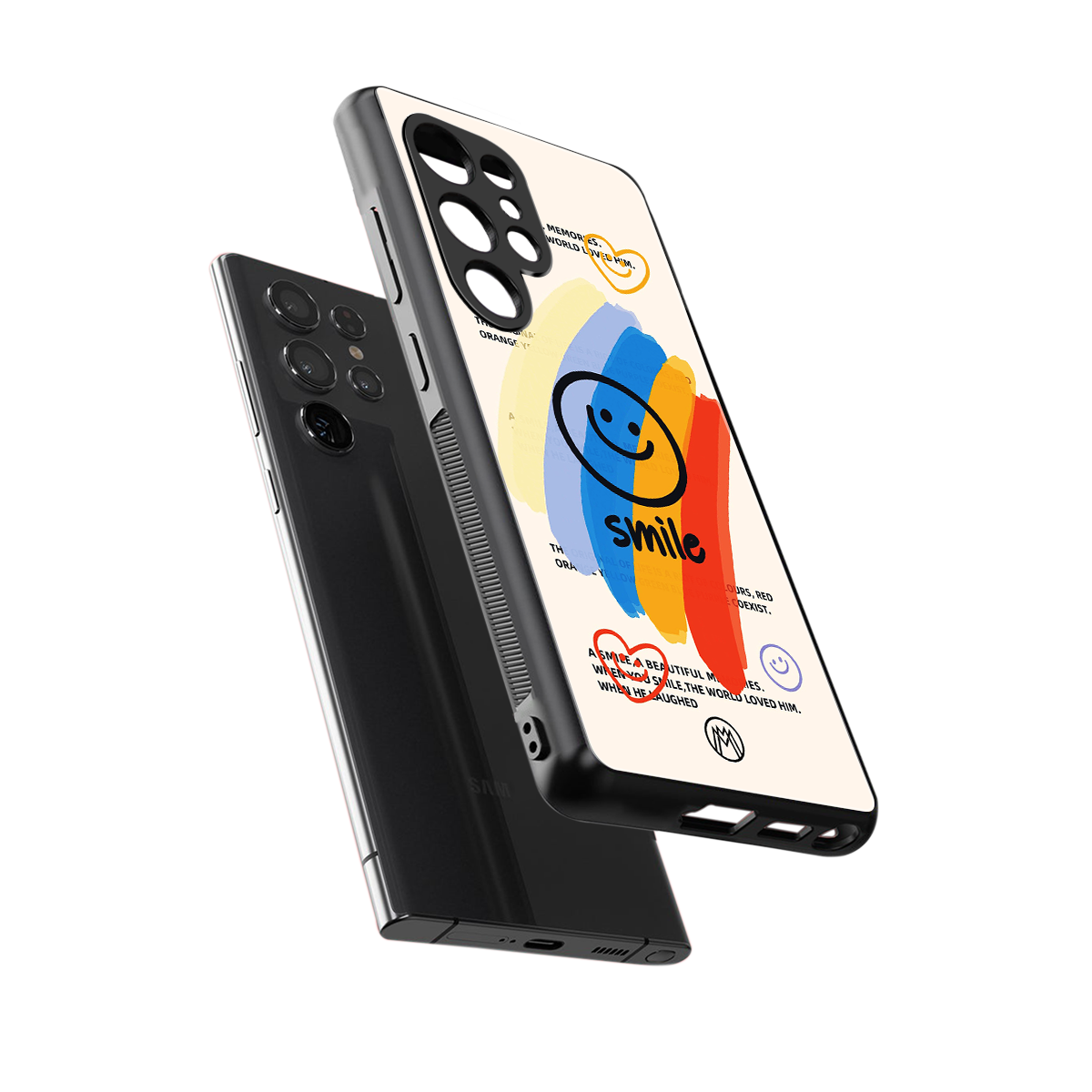 smile colourful back phone cover | glass case for samsung galaxy s25 ultra