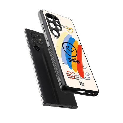 smile colourful back phone cover | glass case for samsung galaxy s25 ultra