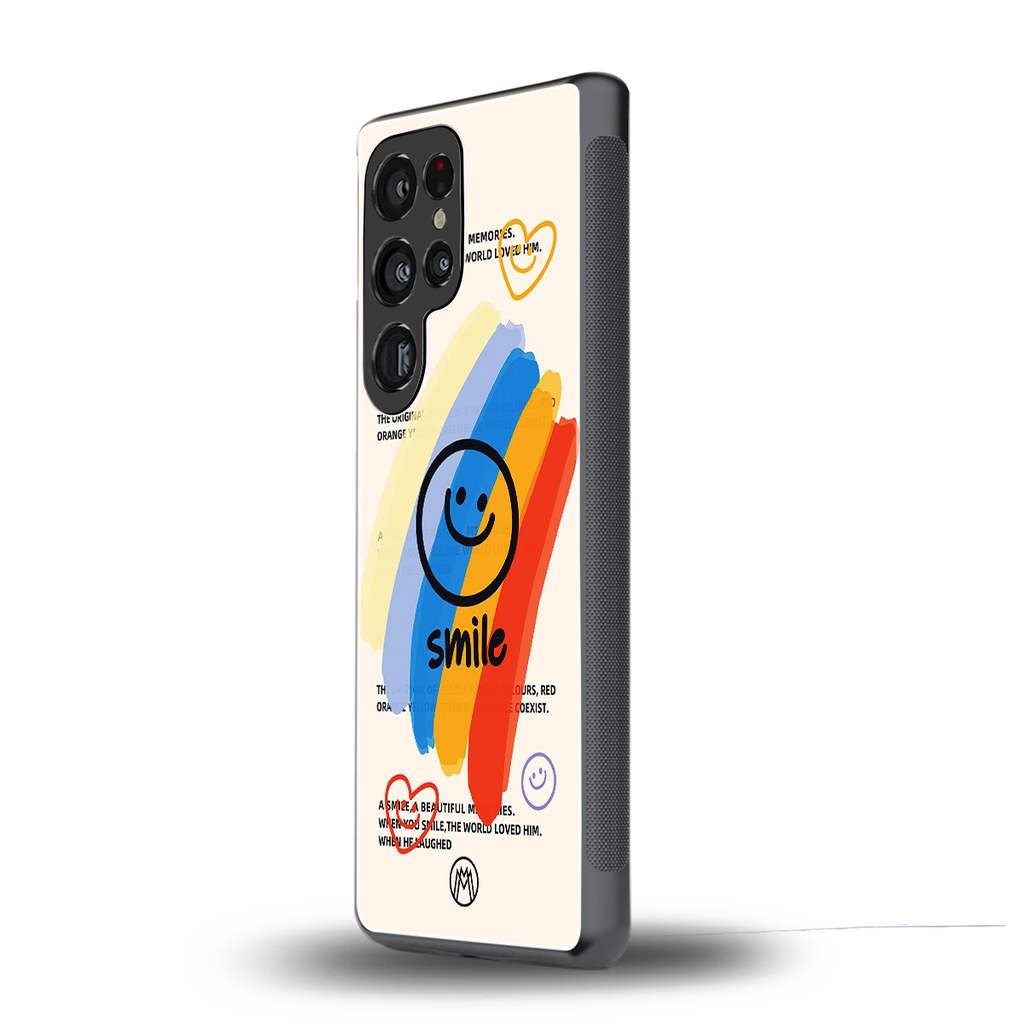 smile colourful back phone cover | glass case for samsung galaxy s25 ultra