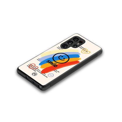 smile colourful back phone cover | glass case for samsung galaxy s25 ultra