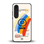 smile colourful back phone cover | glass case for samsung galaxy s24 plus