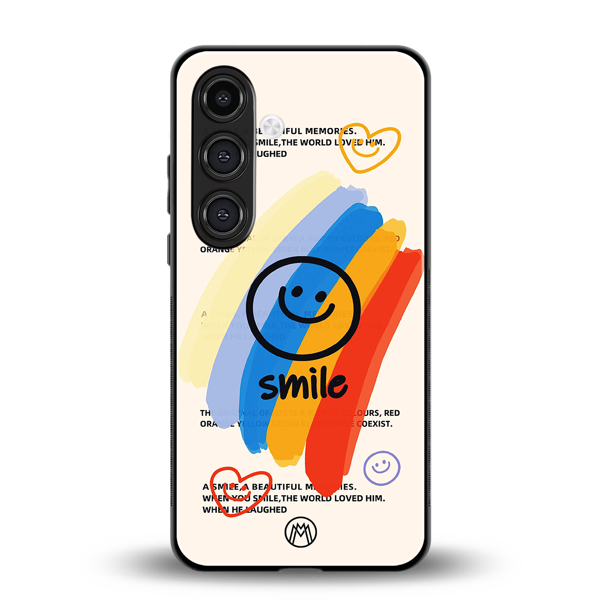 smile colourful back phone cover | glass case for samsung galaxy s24 plus