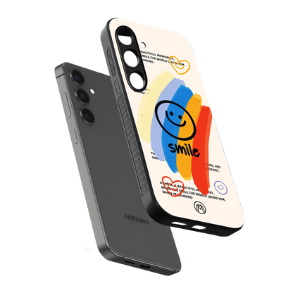 smile colourful back phone cover | glass case for samsung galaxy s23 plus