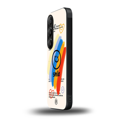 smile colourful back phone cover | glass case for samsung galaxy s24