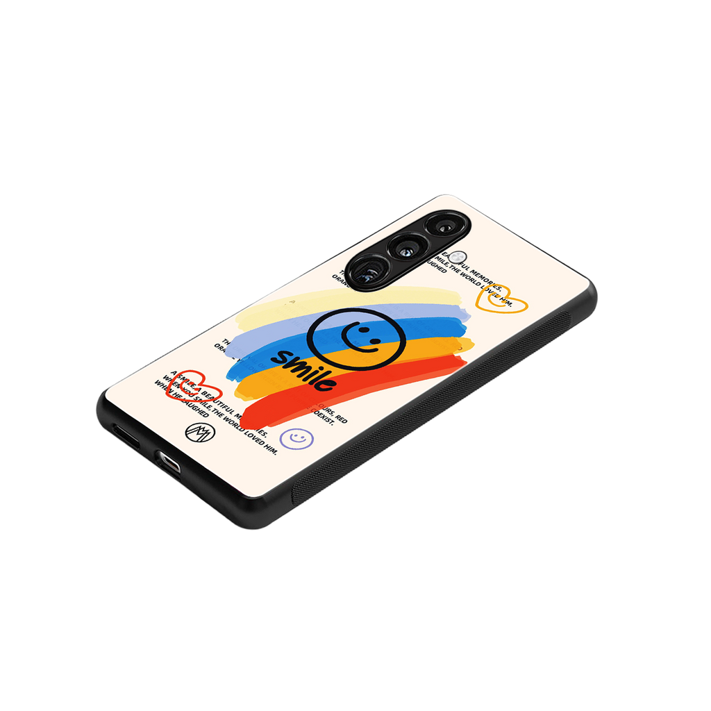 smile colourful back phone cover | glass case for samsung galaxy s25