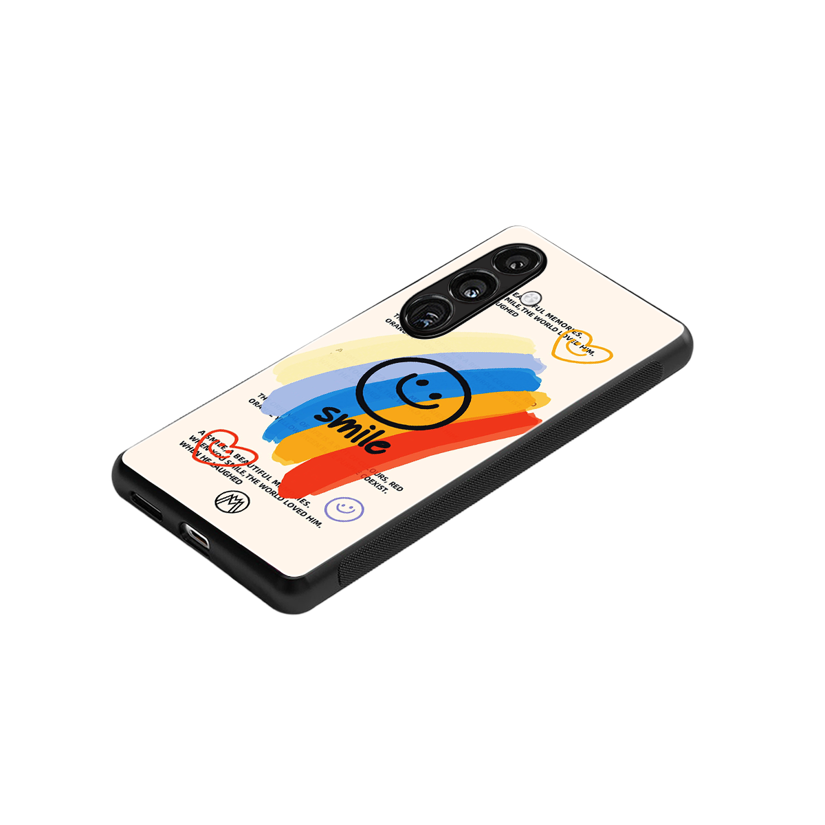 smile colourful back phone cover | glass case for samsung galaxy s24 plus