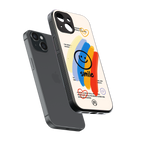 smile colourful back phone cover | glass case for iphone 15