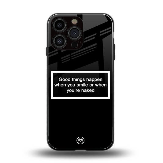 smile or naked black back phone cover | glass case for iphone 13 pro max