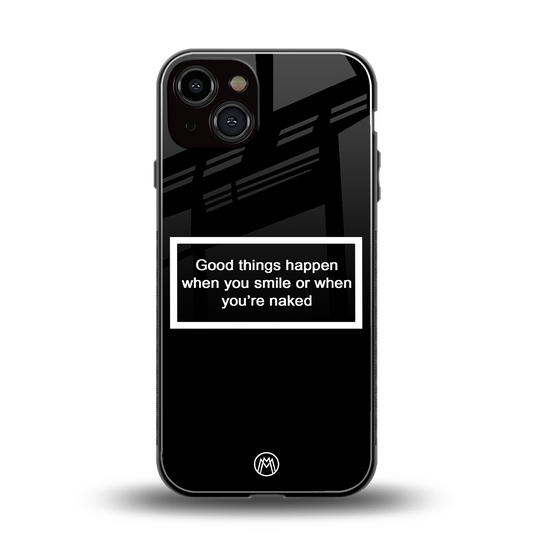 smile or naked black back phone cover | glass case for iphone 13