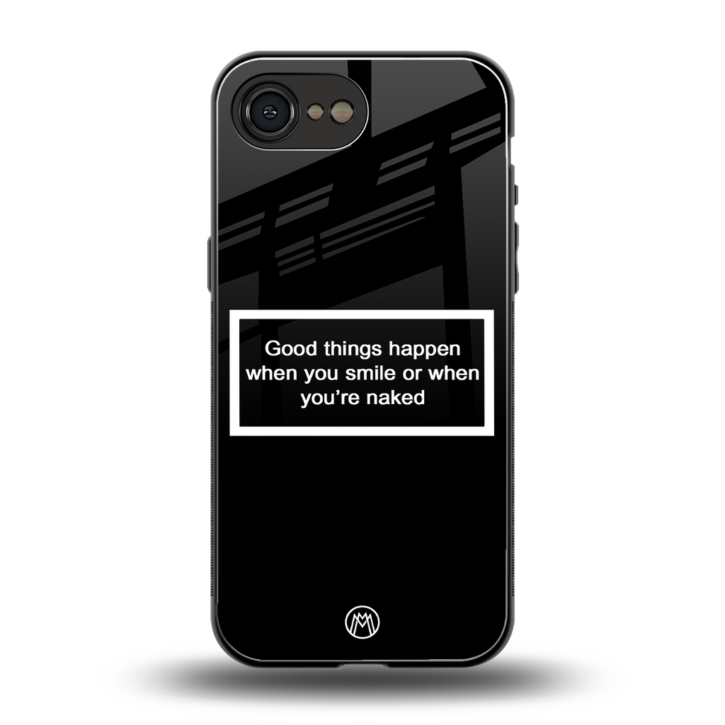 smile or naked black back phone cover | glass case for iphone 16e