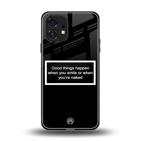 smile or naked black back phone cover | glass case for nothing phone 1