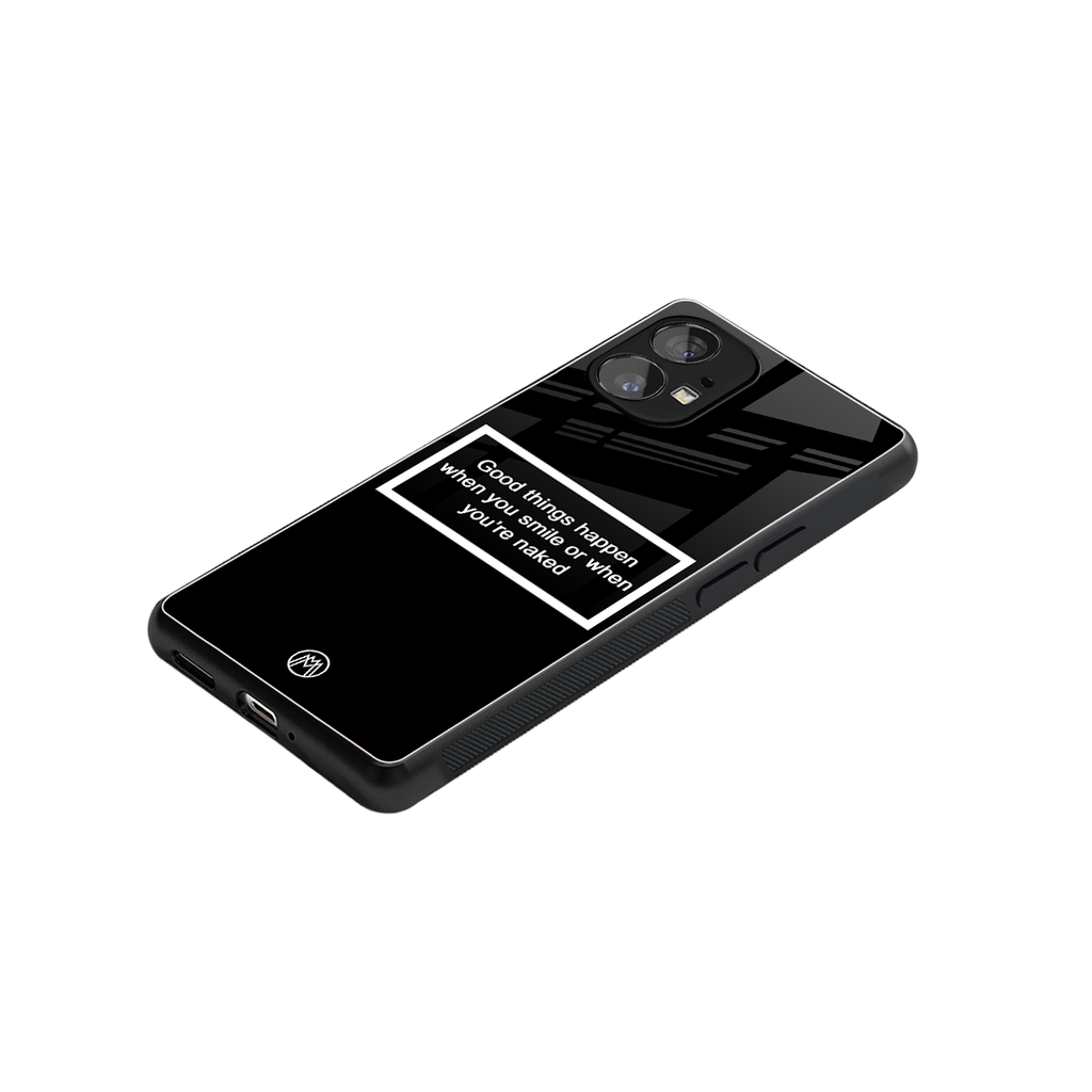 smile or naked black back phone cover | glass case for nothing phone 1