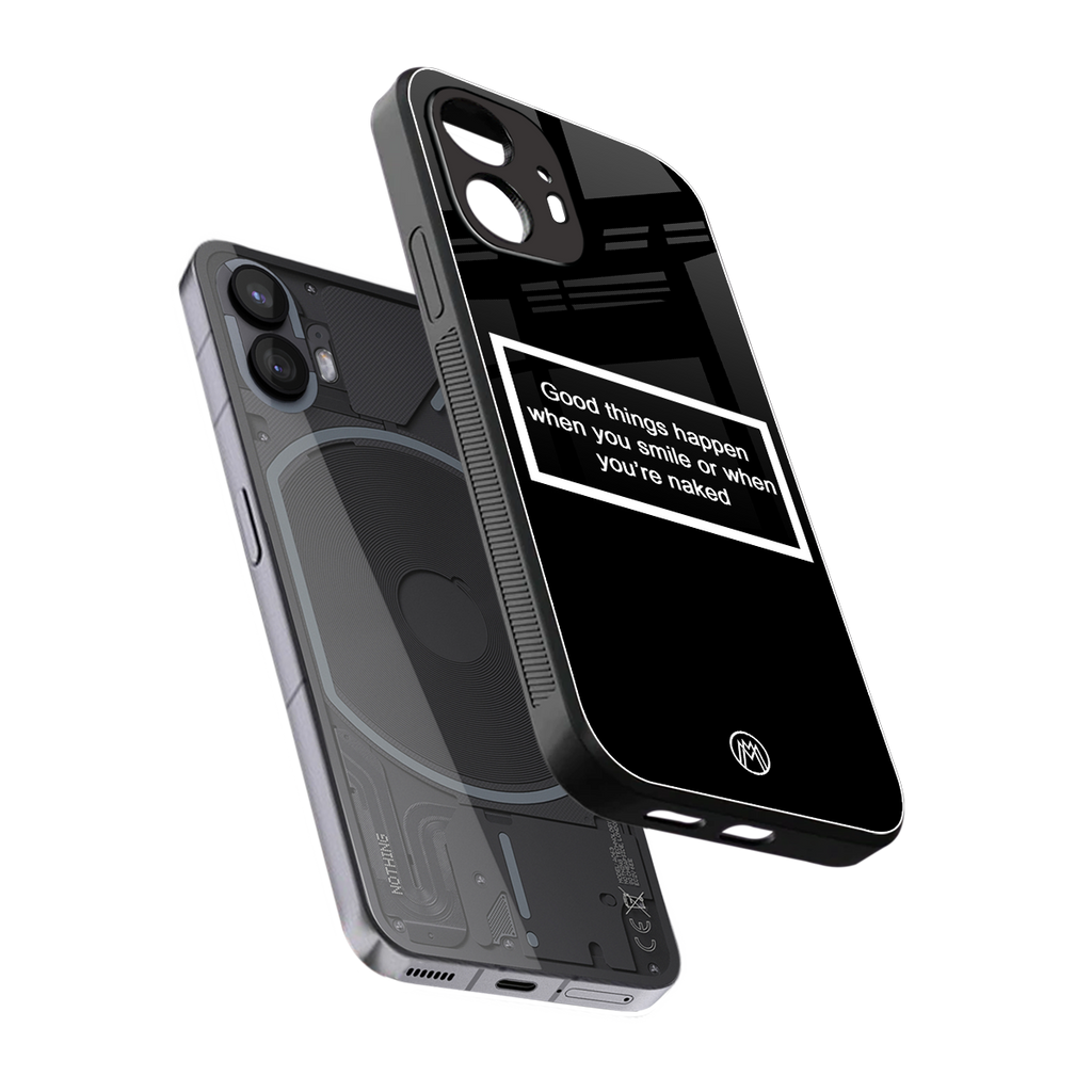 smile or naked black back phone cover | glass case for nothing phone 2
