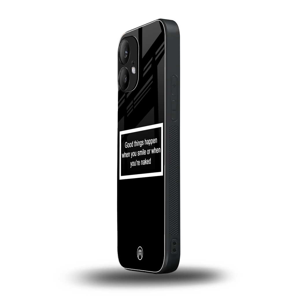 smile or naked black back phone cover | glass case for nothing phone 2