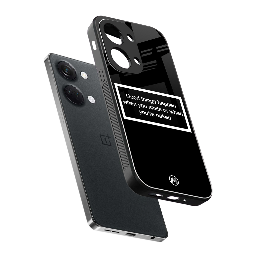 smile or naked black back phone cover | glass case for oneplus nord 3