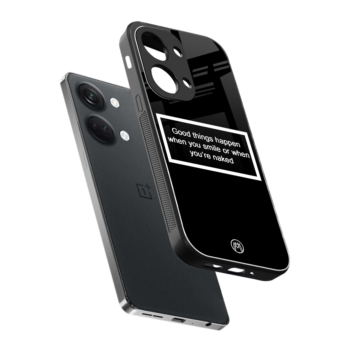 smile or naked black back phone cover | glass case for oneplus nord 3