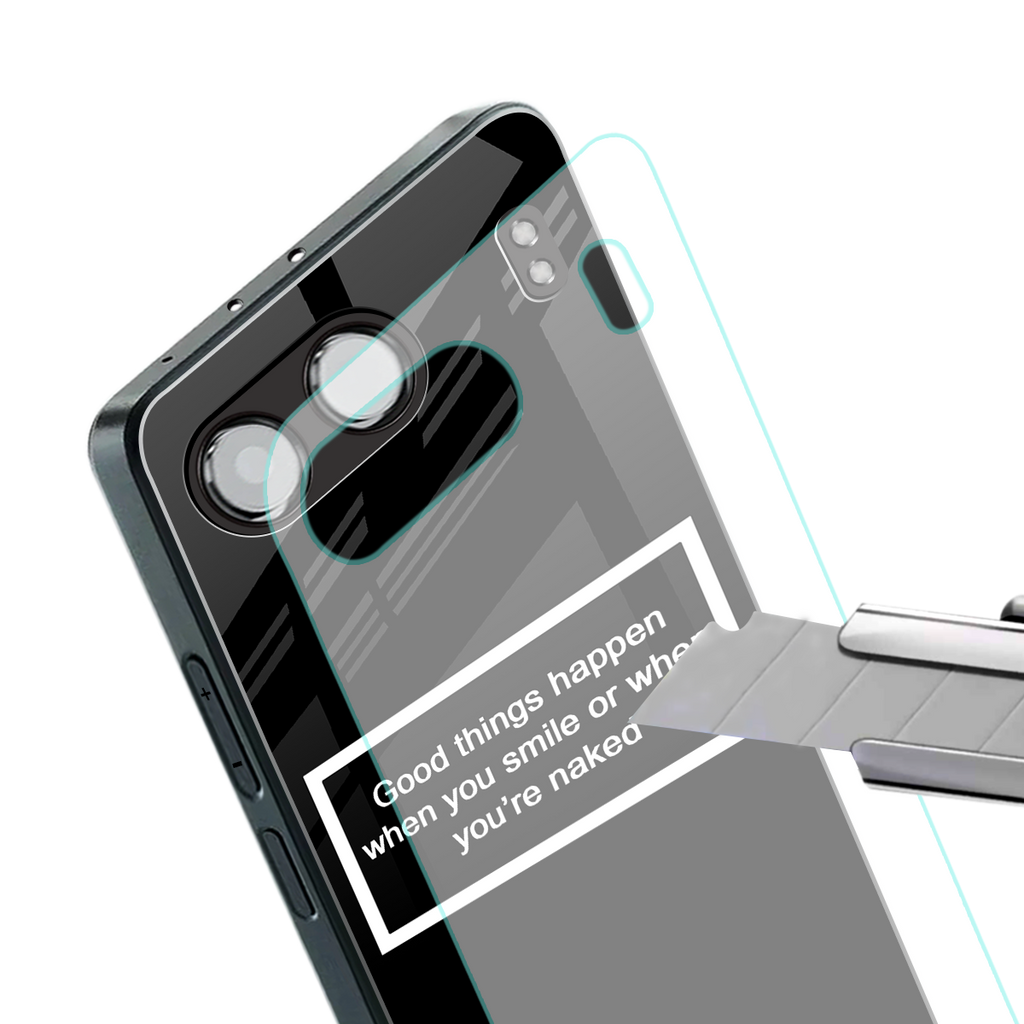 smile or naked black back phone cover | glass case for oneplus nord 4