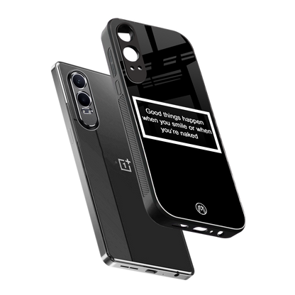 smile or naked black back phone cover | glass case for oneplus nord ce 4 lite