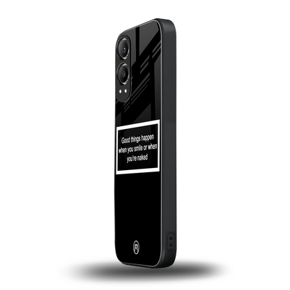 smile or naked black back phone cover | glass case for oneplus nord ce 4 lite