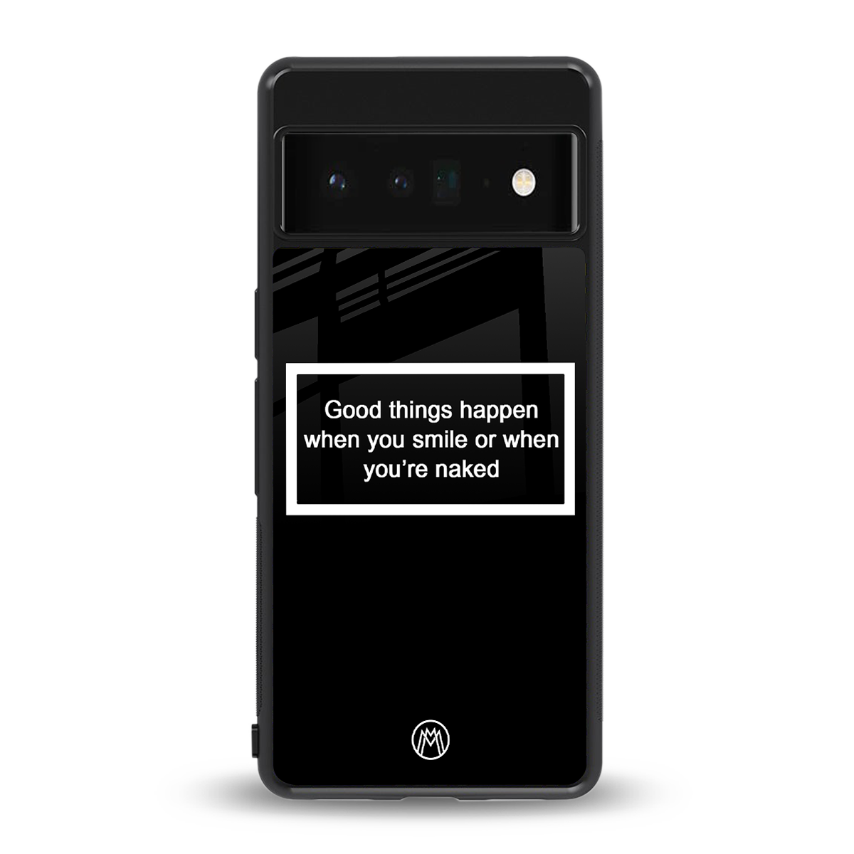 smile or naked black back phone cover | glass case for google pixel 6 pro