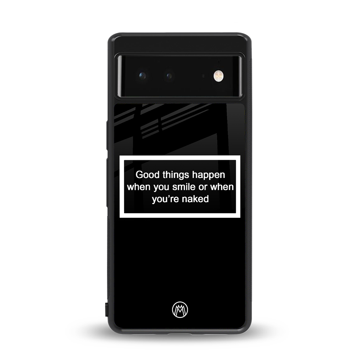 smile or naked black back phone cover | glass case for Google Pixel 6A