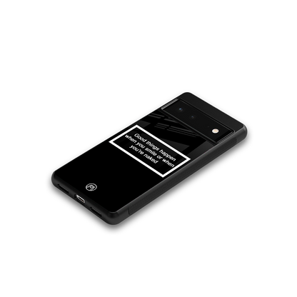 smile or naked black back phone cover | glass case for Google Pixel 6A