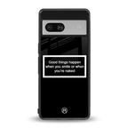 smile or naked black back phone cover | glass case for Google Pixel 7