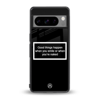 smile or naked black back phone cover | glass case for google pixel 8 pro