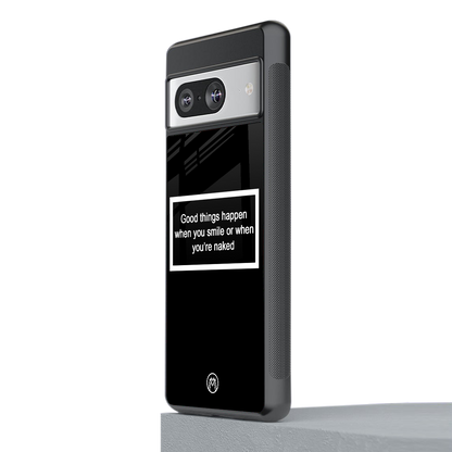 smile or naked black back phone cover | glass case for Google Pixel 8