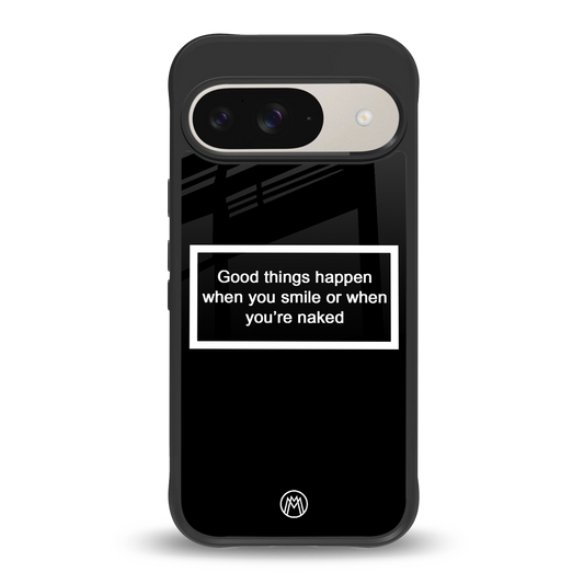 smile or naked black back phone cover | glass case for google pixel 9