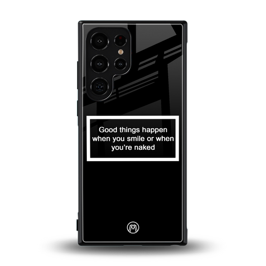 smile or naked black back phone cover | glass case for samsung galaxy s24 ultra