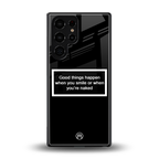 smile or naked black back phone cover | glass case for samsung galaxy s25 ultra