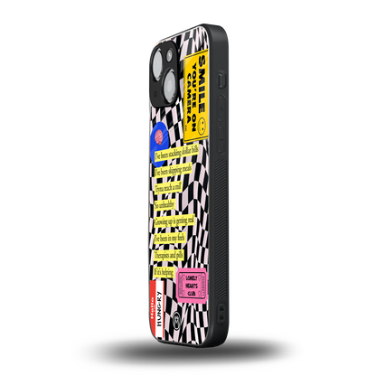 smile you're on camera back phone cover | glass case for iphone 13 mini